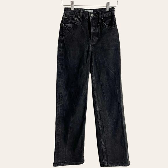 Boyish Mikey Black Beauty High Rise Wide Leg Ankle Jeans Size 24 - Picture 4 of 12
